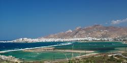 Greek Islands - Naxos. View to St Georges Beach.